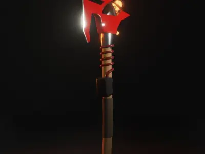Fire axe Free low-poly 3D model