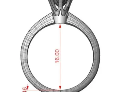 Diamond ring Free 3D print model