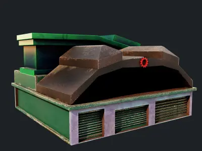 PBR low-poly game ready concept service station Low-poly 3D model