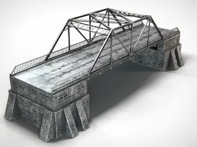Aged Metal Bridge PBR Low-poly 3D model
