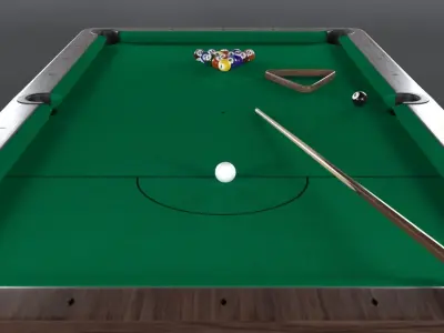 Billard Table Pool table PBR texture 3D model