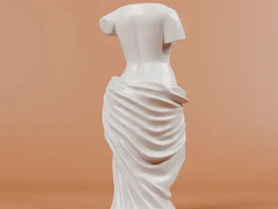 Silk wrapped woman vase - 3Dprint plant pot  3D print model