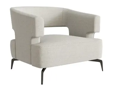 Holly Hunt Minerva lounge Chair grey model 3D model