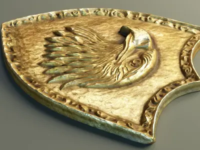 Eagle Heraldic Emblem PBR Low-poly 3D model