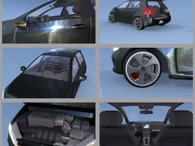 2016 Volkswagon GOLF GTI BLACK 3D model