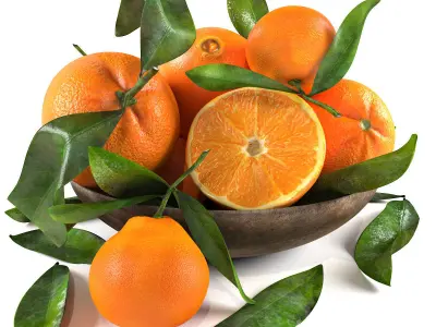 bowls of fruits collection 01 3D model