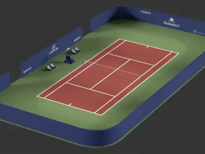 Tennis Court  Low poly Low-poly 3D model