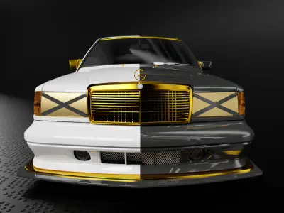 Mercedes-Benz 190E Fully Rigged and Animation Ready 3D Model 3D model