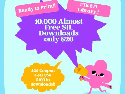 10 Thousand Plus Almost Free STL Downloads for 20 Bucks 3D print model