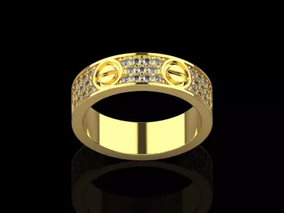 Love Diamonds Ring 18 Size N157 3D print model