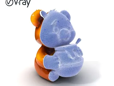 Adorable Bear with Honey Pot D Model Pack Low-poly 3D model