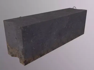 Concrete barrier 01 Low-poly 3D model