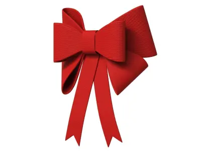Christmas Bow Ribbon 08 Low-poly 3D model