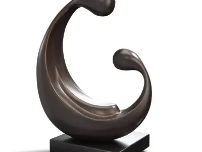 Compassion Bronze Abstract Mother PBR 3D model