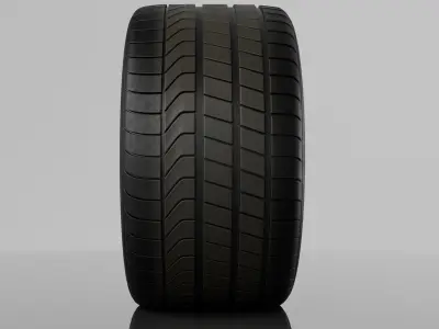 Car wheel with yokohama tire 3D model