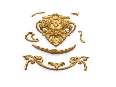 Classic carved decor ornament 398 3D model