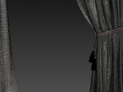 Curtains curtain with tassels 3D model