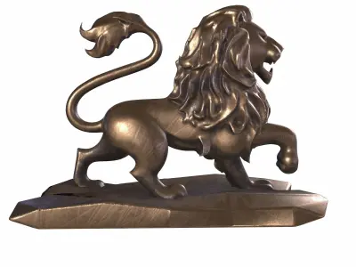 lion statues 3D model