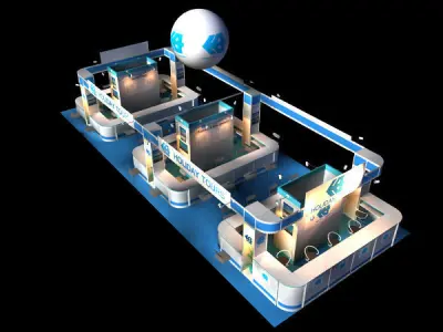Holiday Tour Exhibition 6 x 15 Booth 3D model