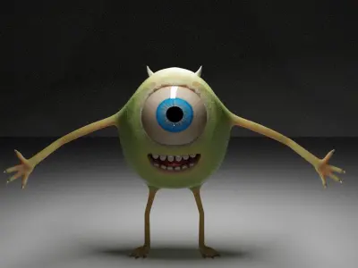 Mike Vazovski Low-poly 3D model