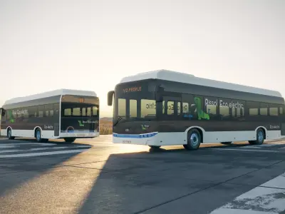 Public transport eco bus unbranded 3D model
