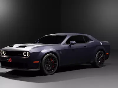 dodge challenger 3D model Textured
