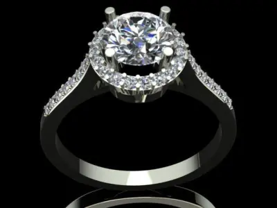 Tiffany Style Engagement Diamond Ring 3D print model