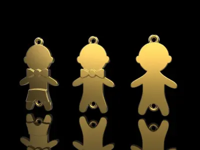 family pendant bracelet charm boy model 882 3D print model