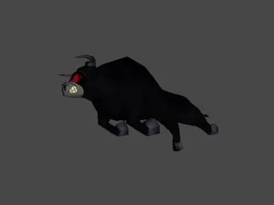 Animated Bull Low-poly 3D model purchase