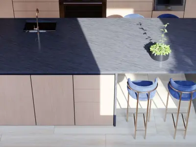 Luxury Modern Kitchen - Blender edition 3D model