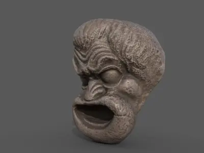 Theatre mask from Athens 2 Low-poly 3D model