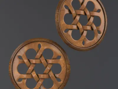 Decorative carved planks 3D model