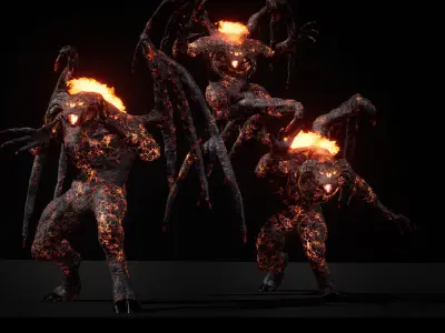 Hell demon guard low-poly game engine ready 3D model Low-poly 3D model
