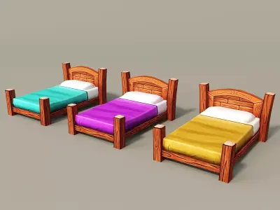 Cartoon bed 3D model