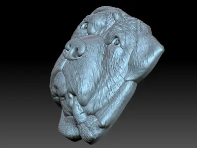 Dog head 3D print model