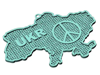 Ukraine Peace Charm Free 3D print model