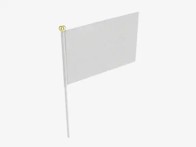 Small decorative flag on flagpole 3D model