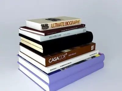 book collection stack of books Free 3D model