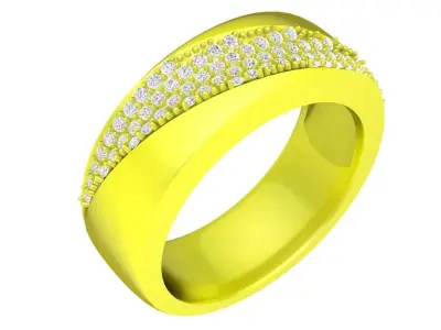 luxury korean diamond women band ring 4504 3D print model