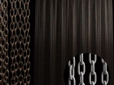 Metal chain curtain classik 3D model