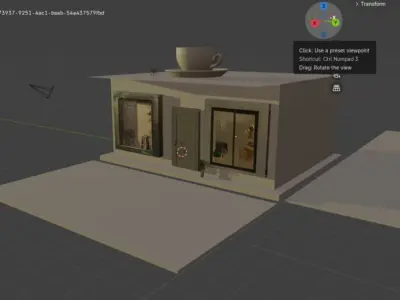Minimalist Coffee House 3D Concept CoffeeShop ModernCafe 3D print model