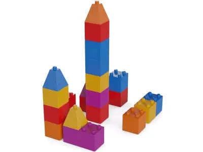 Cars and action games Building Blocks Low-poly 3D model buy