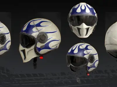 Race Bike Helmet 3D model