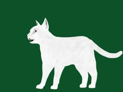 Black Domestic Cat Low-poly 3D model