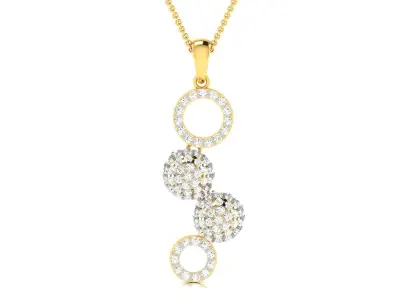 Solitaire Women Pendant 3DM STL OBJ FBX Render Details 3D print model buy