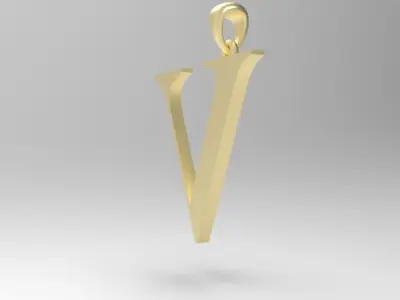 Alphabet Latin V 3D print model