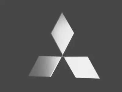 Mitsubishi 3D Logo Low-poly 3D model