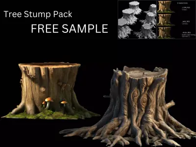 Tree Stump - free sample pack Free low-poly 3D model