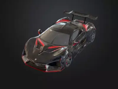 Black and Red Supercar 3D print model
