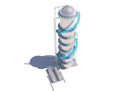 Refinery Distillation Column 04 3D model
